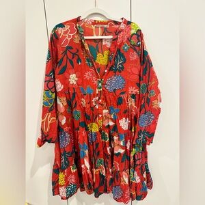 Dress Addict 3/4 sleeve tiered floral dress